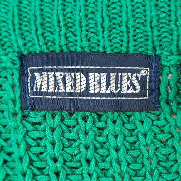 Vintage 80s Green Chunky Knit Cardigan Sweater - Picture 6 of 6